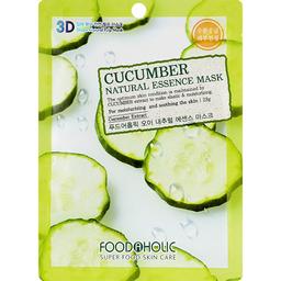 Тканинна 3D-маска для обличчя Food A Holic Natural Essence Mask Cucumber Огірок, 23 г
