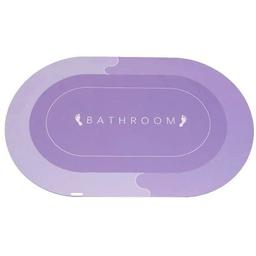 Коврик суперпоглащающий в ванную Stenson 80x50 см овальный светло-фиолетовый (26287)