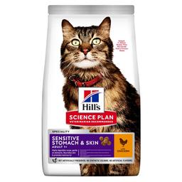 Сухой корм для взрослых кошек Hill's Science Plan Adult Sensitive Stomach&Skin, с чувствительным пищеварением и кожей, с курицей, 7 кг (604069)
