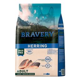Сухой корм для взрослых собак средних и крупных пород Bravery Herring Large Medium Adult, с сельдью, 4 кг