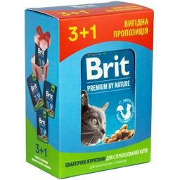 Набор влажного корма для стерилизованных кошек Brit Premium Cat с курицей 3+1 х 100 г