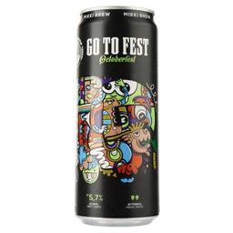 Пиво Mikki Brew Go to Fest, світле, нефільтроване, 5,7%, з/б, 0,33 л