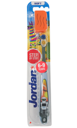 Дитяча зубна щітка Jordan Step 3, 6 - 9 років, м'яка, сірий з блакитним