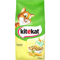 Сухой корм для кошек Kitekat, курица с овощами, 12 кг