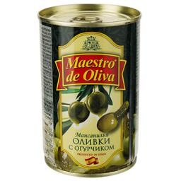 Оливки Maestro De Oliva зеленые с огурчиком 300 г (36304)