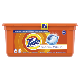 Капсулы для стирки Tide Все-в-1 Альпийская свежесть, для белых и цветных тканей, 30 шт.