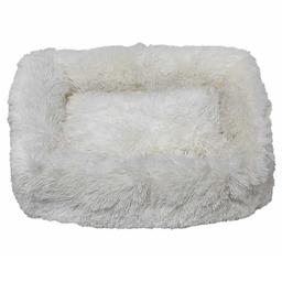 Лежак плюшевый для животных Milord Ponchik, прямоугольный, размер S, белый (VR01//0339)