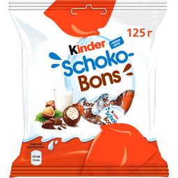 Цукерки Kinder Schoko-bons з молочно-горіховою начинкою, 125 г
