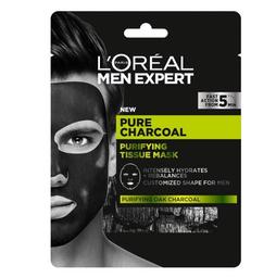 Тканевая маска для лица L'Oreal Paris Men Expert Pure Charcoal, для мужчин, 30 г