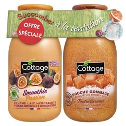 Набор Cottage Smoothie Passion&Sweet Caramel молочко для душа, 250 мл и гель-эксфолиант, 270 мл
