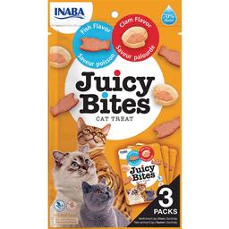 Лакомство для кошек Inaba Juicy Bites сочные снеки со вкусом рыбы и моллюсков 33.9 г (3 шт. х 11.3 г)