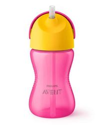 Чашка с трубочкой Philips Avent 12+ мес, розовый с желтым, 300 мл (SCF798/02)