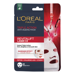 Тканинна маска для обличчя L'Oreal Paris Skin Expert Ревіталіфт Лазер Ікс 3, антивікова, 28 г (AA491700)