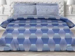 Комплект постільної білизни Ecotton Комфорт, бязь, двоспальний, 210х175 см, синій (20721)