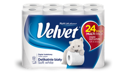 Туалетний папір Velvet Делікатний, тришаровий, 24 рулони (4100816)