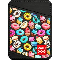 Холдер для карток Waudog Design Пончики, шкіра, 9,5х7 см, чорний