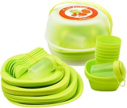 Набір пластикового посуду для пікніка Supretto, 48 предметів, зелений (5092-0001)