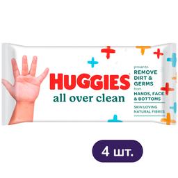 Набір вологих серветок Huggies All Over Clean 224 шт. (4 уп. х 56 шт.)
