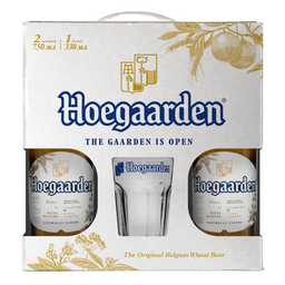 Пиво Hoegaarden Біле, світле, нефільтроване, 4,9%, 1,5 л (2 шт. по 0,75 л) + келих 0,33 л (755152)