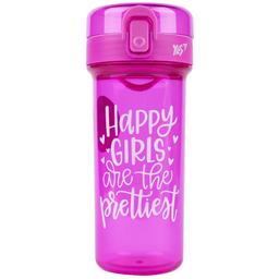 Бутылка для воды Yes Happy Girls, 430 мл, розовая (707628)