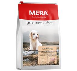 Сухой корм для щенков и кормящих собак Mera Pure Sensitive Puppy, с индейкой и рисом, 1 кг (056381-6326)