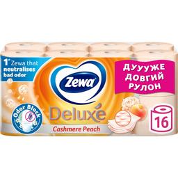 Туалетная бумага Zewa Deluxe Персик, трехслойная, 16 рулонов