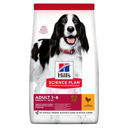 Сухой корм для взрослых собак средних пород Hill's Science Plan Adult Medium Breed, с курицей, 14 кг (604354)