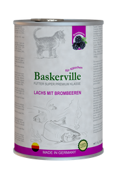 Вологий корм для котенят Baskerville Super Premium Lachs Mit Brombeeren Лосось з ожиною, 400 г