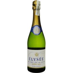 Вино игристое Elysee Blanc De Blancs Demi-Sec, белое, полусухое, 0,75 л