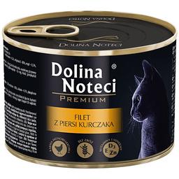 Вологий корм для котів Dolina Noteci Premium, з філе курки, 185 гр