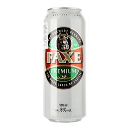 Пиво Faxe Premium, светлое, фильтрованное, 5%, ж/б, 0,5 л