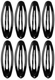 Набір металевих затискачів для волосся Titania Oval Medium, 8 шт., чорний (7888 B)