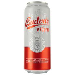 Пиво Budweiser Budvar Бочкове, світле, з/б, 4%, 0,5 л