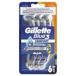 Одноразові станки для гоління Gillette Blue 3 Comfort, 6 шт.