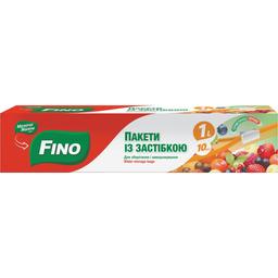 Пакети із застібкою-слайдером Fino для зберігання і заморозки 1 л 10 шт.