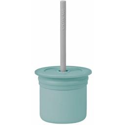 Чашка-контейнер з трубочкою MinikOiOi Sip+Snack Aqua Green/Powder Grey (101100107)