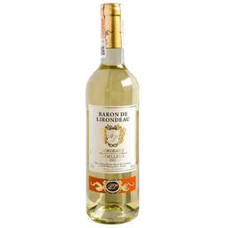 Вино Baron de Lirondeau Bordeaux белое полусладкое 10.5% 0.75 л