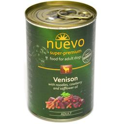 Вологий корм для дорослих собак Nuevo Adult, з олениною, макаронами, брусницею та сафлоровою олією, 400 г (95001 (401))