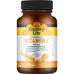 Витамин С Country Life 500 мг 90 жевательных пастилок