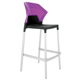 Барный стул Papatya Ego-S, черный с фиолетовым (430616)