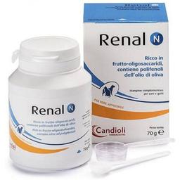 Пищевая добавка Candioli Ренал N при заболевании почек и нормализации работы кишечника у собак и кошек, 70 г