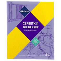 Салфетки для уборки Премія, вискозные, 5 шт.