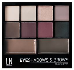 Палетка для макіяжу очей LN Professional Eyeshadows&Brows Pro Palette Kit, відтінок 01, 12 г