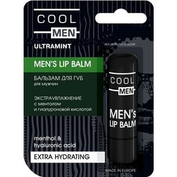 Чоловічий бальзам для губ Cool Men Ultramint Екстразволоження, з ментолом і гіалуроновою кислотою, 4,8 г