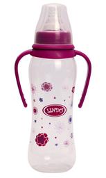 Бутылочка для кормления Lindo, изогнутая с ручками, 250 мл, фиолетовый (Li 147 фиол)