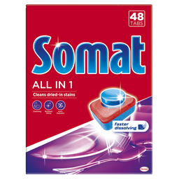 Таблетки для посудомоечных машин Somat All in 1, 48 шт. (763684)