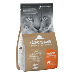 Сухий корм Almo Nature Holistic Cat для дорослих котів, з тунцем і лососем, 0,4 кг (6802)