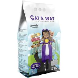 Бентонітовий наповнювач для котячого туалету Cat's Way, лаванда, фіолетові гранули, 5 л