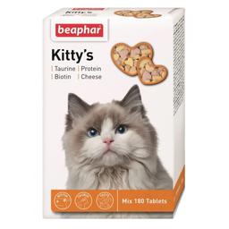 Витаминизированное лакомство Beaphar Kitty's Mix для котов с таурином и биотином, сыром и протеином, 180 т