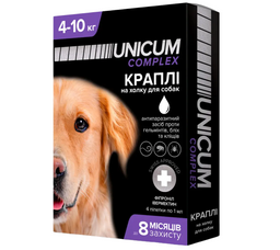 Капли Unicum Complex Рremium от гельминтов, блох и клещей для собак, 4-10 кг (UN-032)